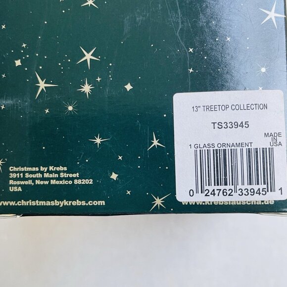 Christmas by Krebs 13" Finial Pearl Christmas Tree Tree Topper Gold Lace Glitter - Picture 6 of 6